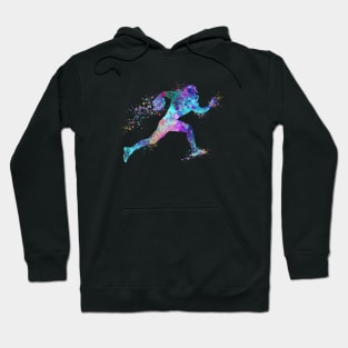 American Football Player Watercolor Hoodie